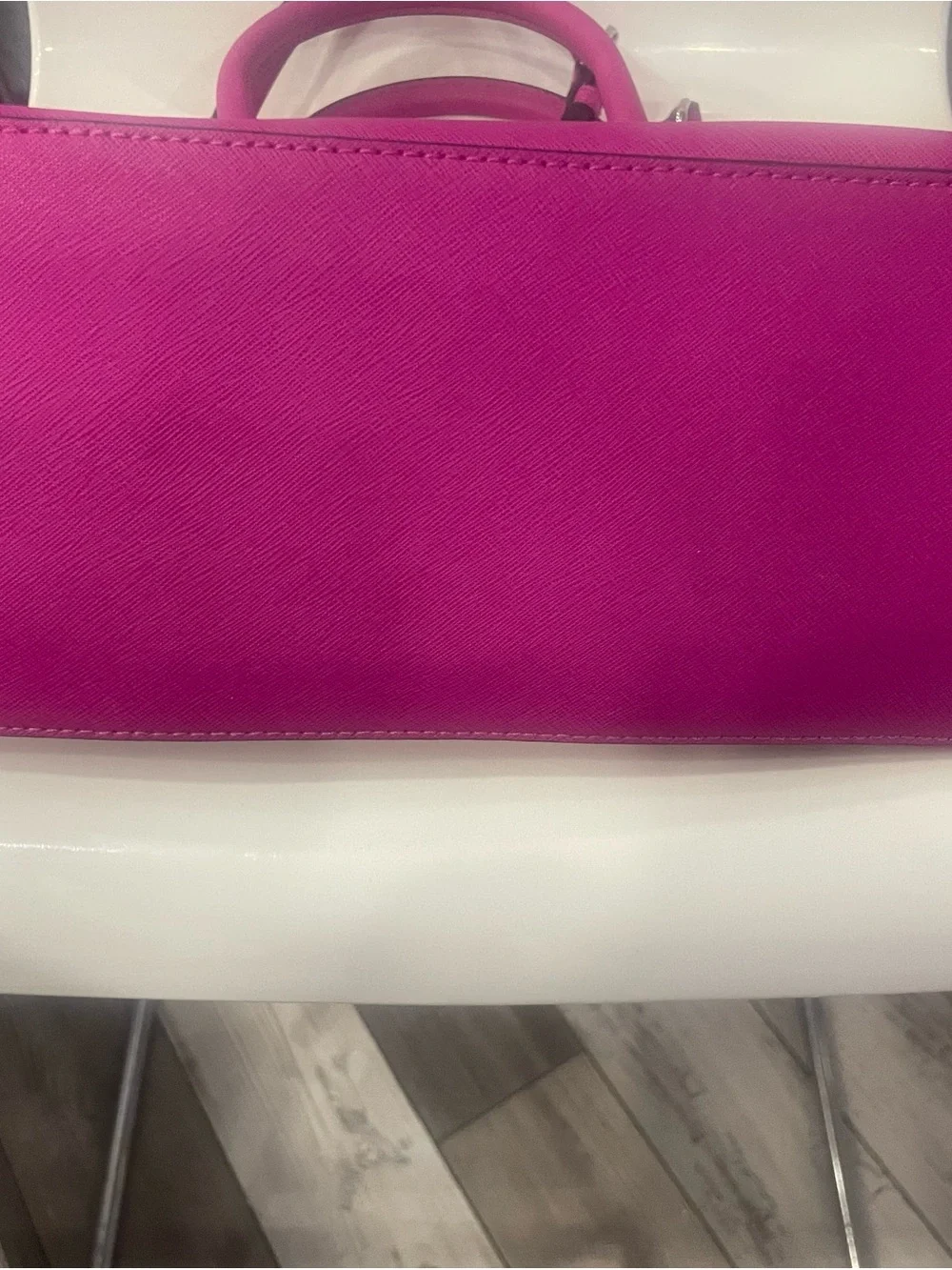 Michael Kors Fuchsia Dome Satchel with Crossbody Strap
